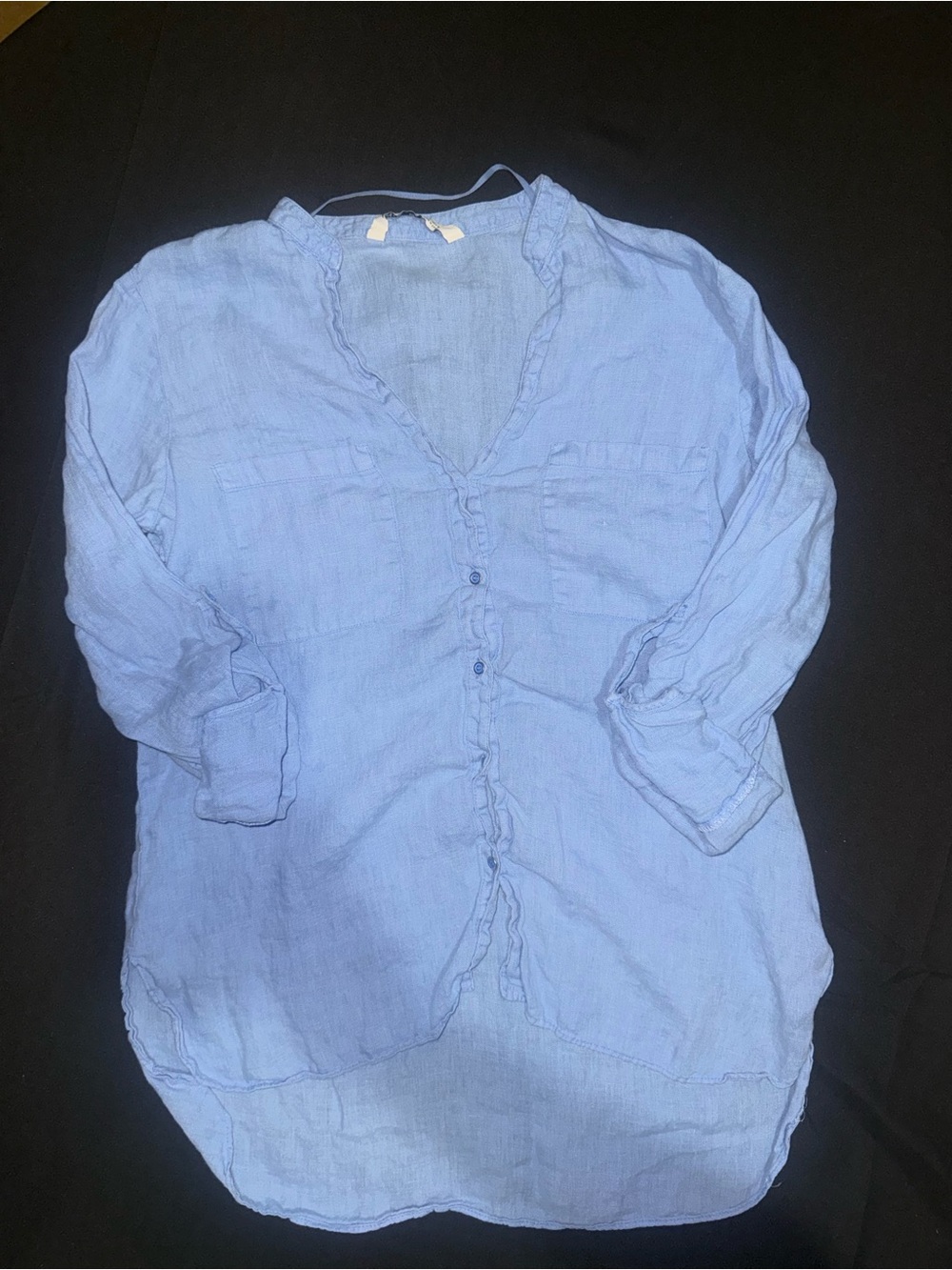 ZARA Light Blue Button-Front Gauze Tunic